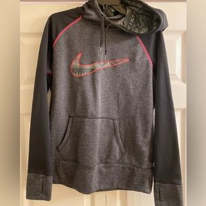 Nike Therma-fit sweatshirt.  Size L.  Black, hot pink, & gray